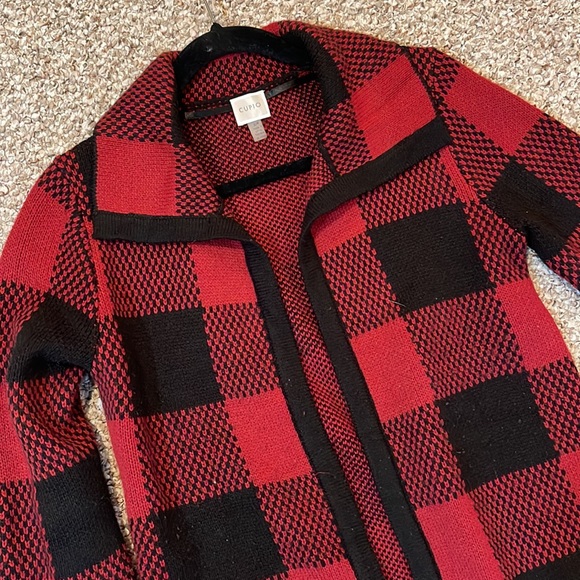 Buffalo Plaid Long Cardigan - Picture 1 of 7